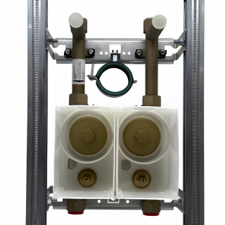 Unicount Koax 2'' avec T pour système d'installation TECEprofil (TECE) avec plaque de recouvrement blanche (blanc alpin)