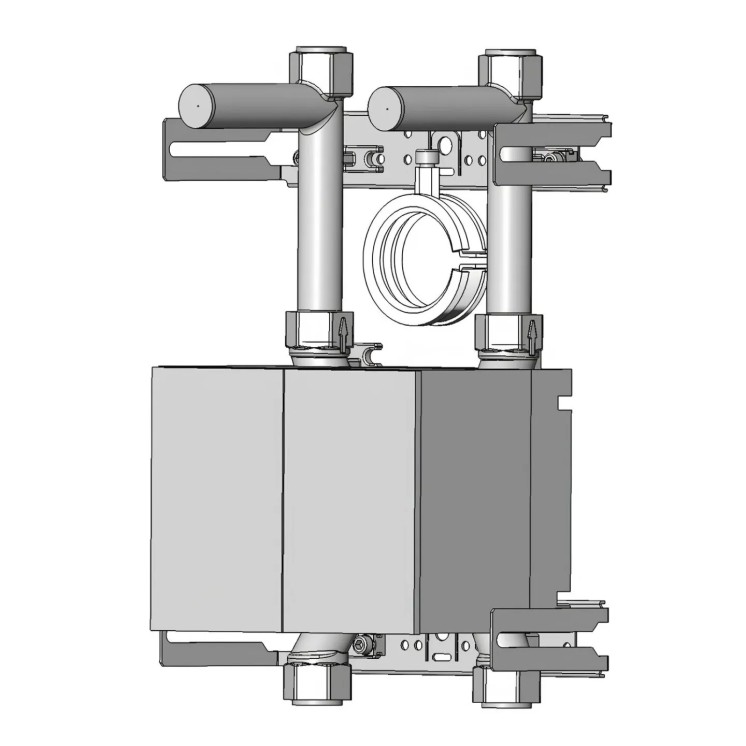 Unicount Koax 2'' avec T pour système d'installation GIS (Geberit) avec plaque de recouvrement blanche (blanc alpin)