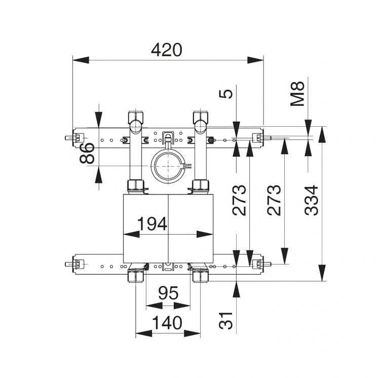 Unicount Koax T 2" — Compteur d'eau encastré Geberit DUOFIX | AW Swiss