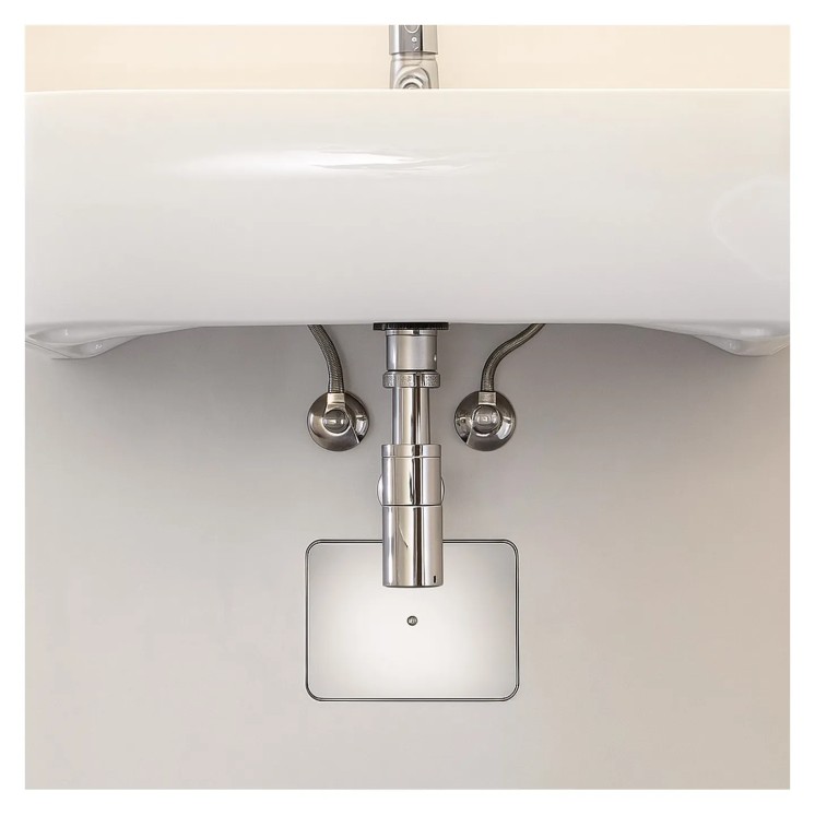 Unicount Koax T 2" en situation — intégration élégante sous lavabo, finition Chromeline