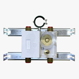 Unicount Koax 2'' ohne T zu Installationssystem TECEprofil (TECE) mit weisser Abdeckplatte (alpinweiss)