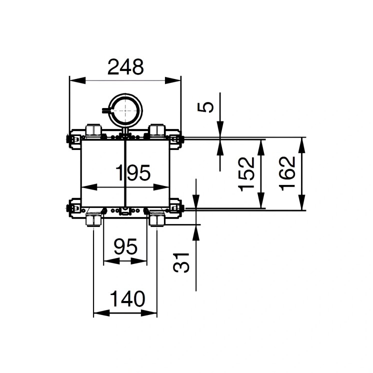 Unicount Koax 2'' sans T pour système d'installation GIS (Geberit) avec plaque de recouvrement chromée