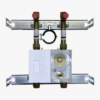 Unicount Koax 2'' mit T zu Installationssystem TECEprofil (TECE) mit verchromter Abdeckplatte