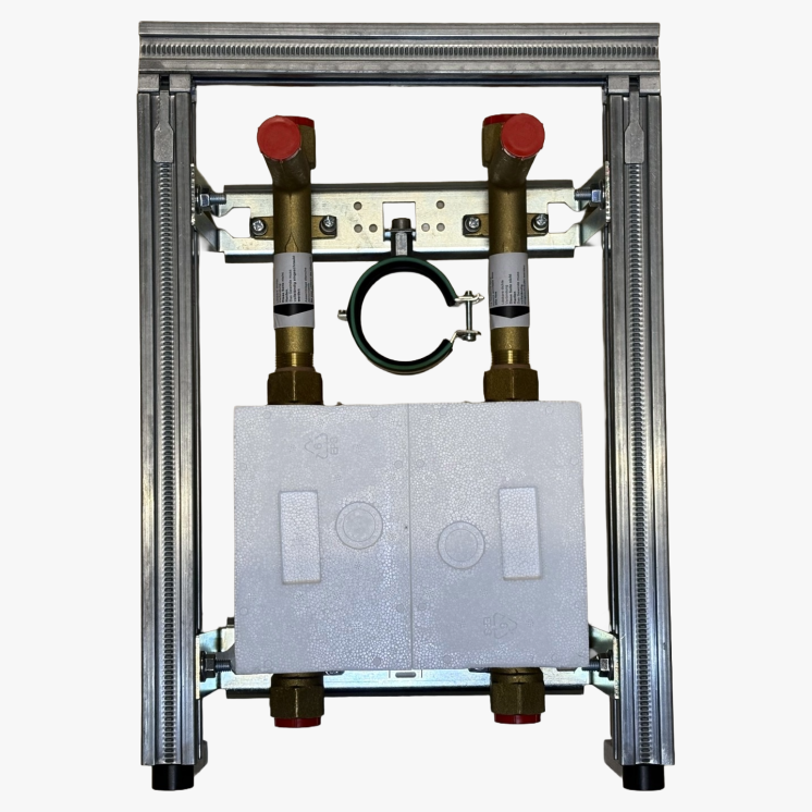 Unicount Koax 2'' avec T pour système d'installation GIS (Geberit) avec plaque de recouvrement blanche (blanc alpin)