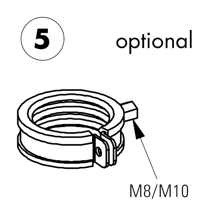 Ø 54-56 mm Pipe Clamp Unicount Koax – Drain Pipe Fixing Set | Switzerland