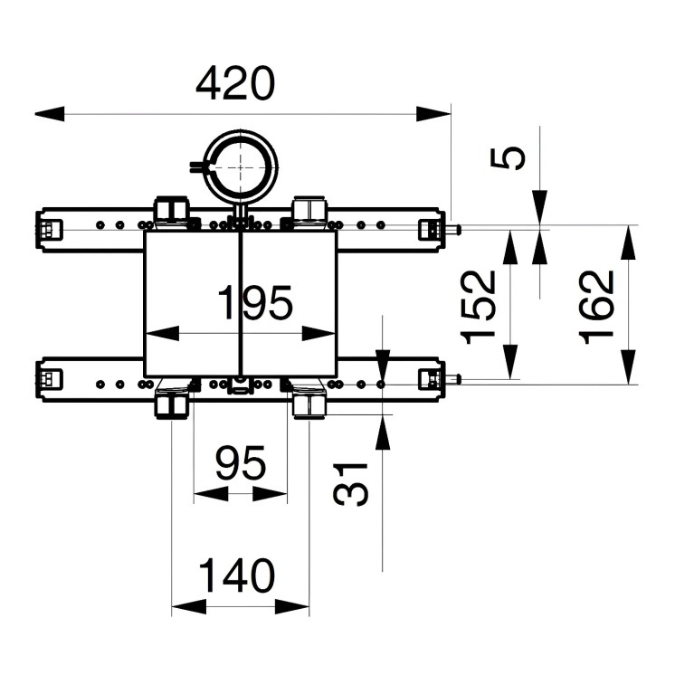 Unicount Koax ohne T zu Installationssystem DUOFIX(Geberit) mit verchromter Abdeckplatte
