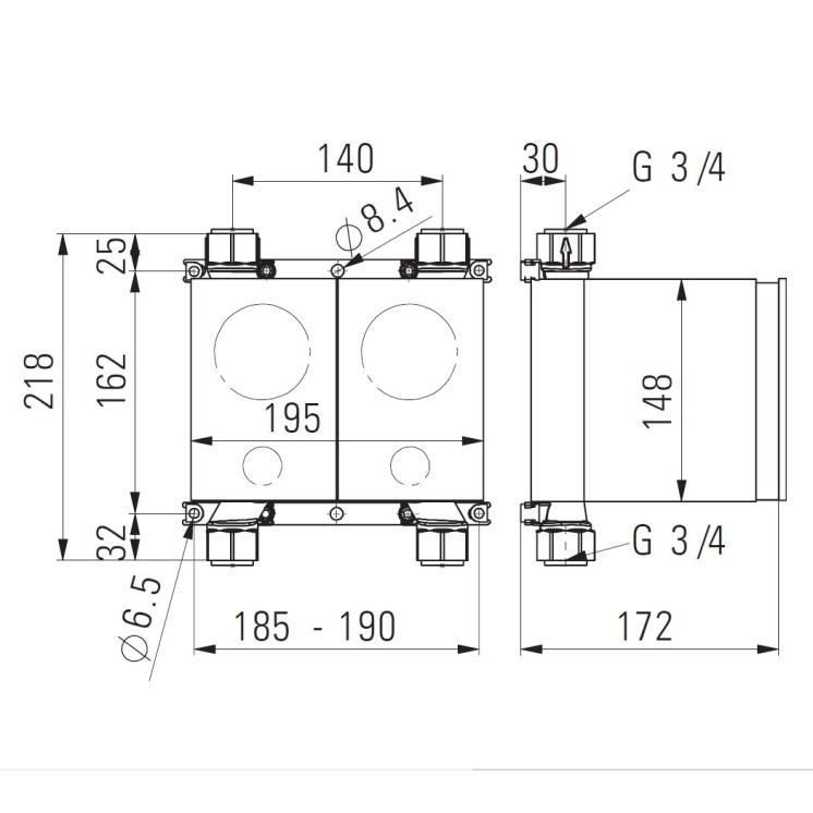 Unicount Koax Box 2'' complet avec plaque de recouvrement blanche (blanc alpin) 