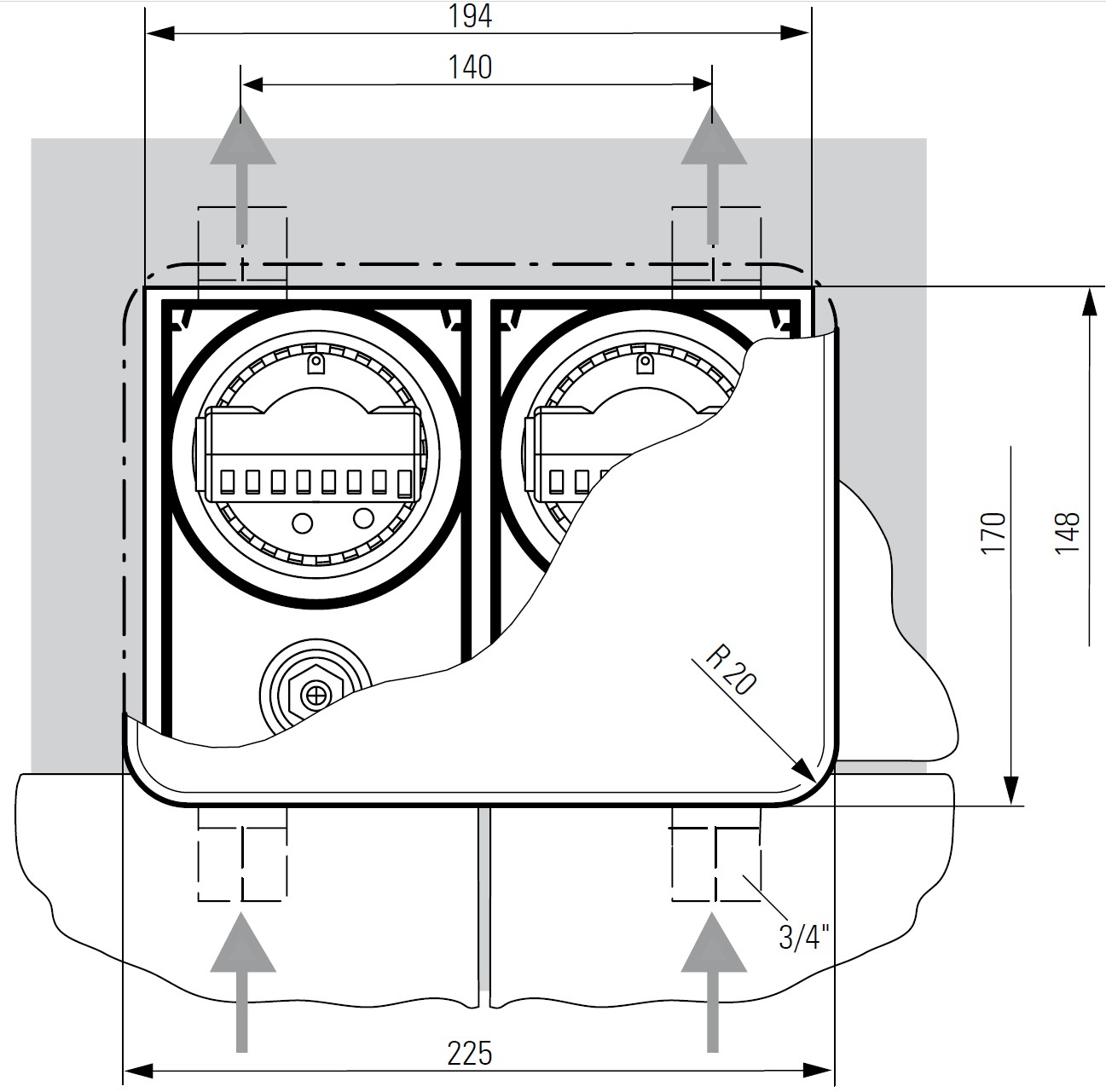 Boîtier Unicount Koax